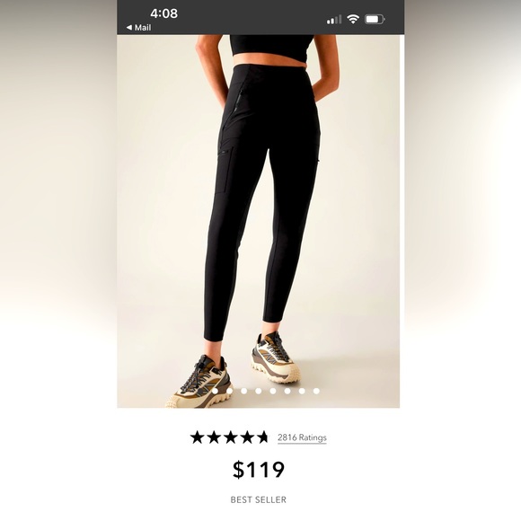 Pantalon cargo hybride Athleta Headlands vert olive randonnée